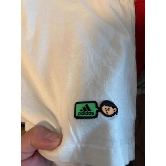 Adidas White Graphic T-Shirt with Skateboarder Design - Picture 3 of 5